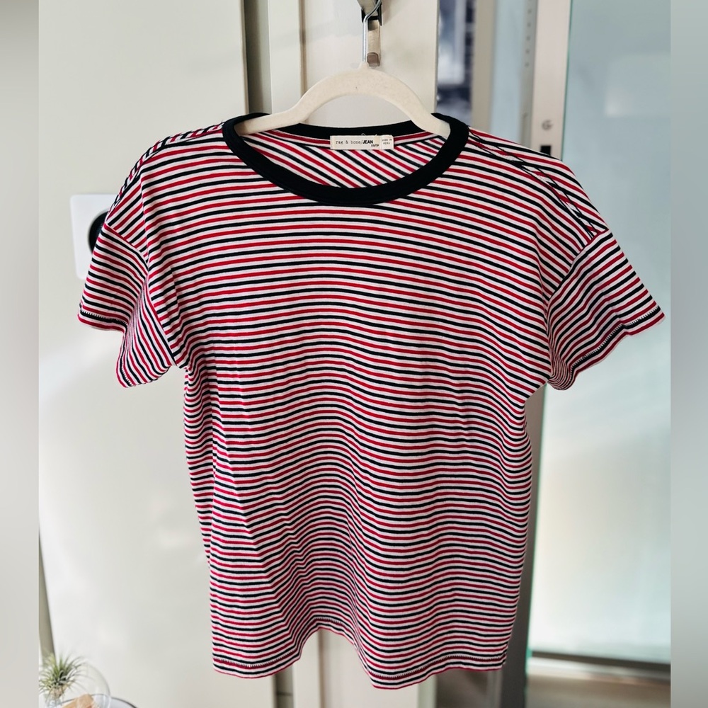 RAG & BONE Crewneck Tee - SM Blue/Red/White